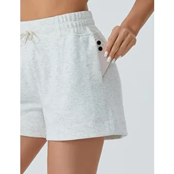 Comfortable High-Waisted Sweat Shorts with Pockets