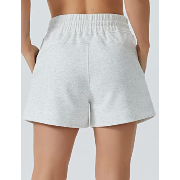 Comfortable High-Waisted Sweat Shorts with Pockets