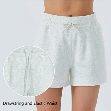 Comfortable High-Waisted Sweat Shorts with Pockets