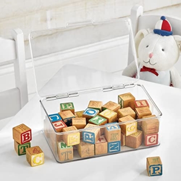 mDesign Clear Storage Bin for Organizing Household Essentials