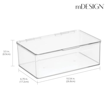 mDesign Clear Storage Bin for Organizing Household Essentials