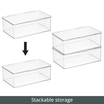 mDesign Clear Storage Bin for Organizing Household Essentials