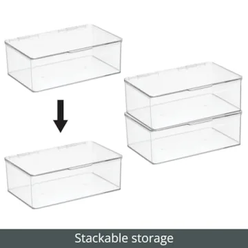 mDesign Clear Storage Bin for Organizing Household Essentials