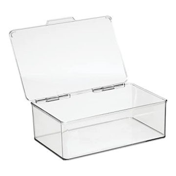 mDesign Clear Storage Bin for Organizing Household Essentials