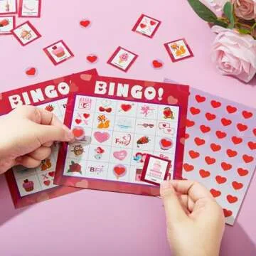 JOYIN Bingo Game Cards (5x5) – 28 Players for Kids Party Gift, School Classroom Love Supplies, Family Entertainment Activities