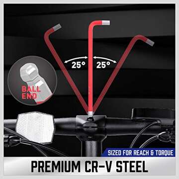 HORUSDY 37PCS Hex Key Allen Wrench Set, SAE & Metric Star Long Arm Ball End Hex Key Set, Industrial Grade Allen Wrench Set with Another Torque Handle