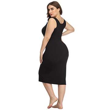 HDE Plus Size Bodycon Midi Dress Casual Fitted Sundress