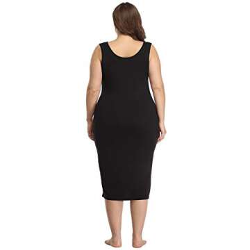 HDE Plus Size Bodycon Midi Dress Casual Fitted Sundress