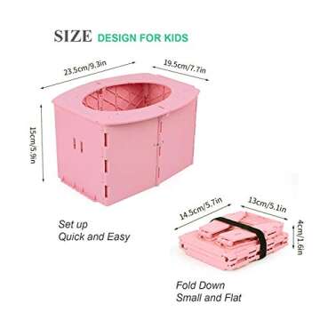 Travel Potty for Kids, Reusable Portable Folding Potty for Toddler, Travel Foldable Toilet for Trave...
