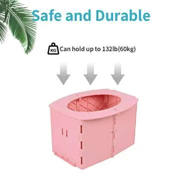 Travel Potty for Kids, Reusable Portable Folding Potty for Toddler, Travel Foldable Toilet for Travel Outdoor Camping, Toddler Potty Seat for Baby Potty Training (Pink) (Pink)
