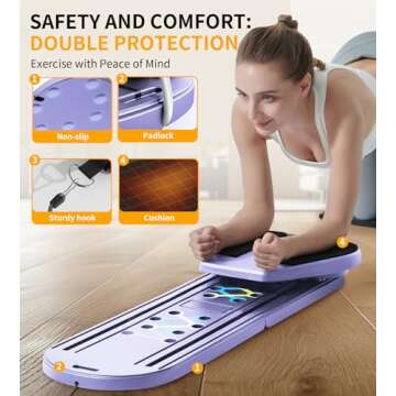 Pilates Board - Pilates Reformer Set, 6 in 1 Pilates Boards for Home Workout, Portable and Foldable Pilates Reformers, Multifunctional Reformer Pilates Machine, Pilates Board for Women