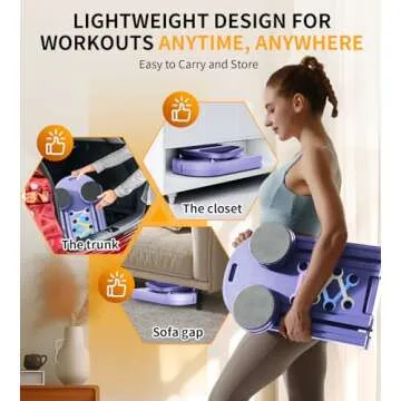 Pilates Board - Pilates Reformer Set, 6 in 1 Pilates Boards for Home Workout, Portable and Foldable Pilates Reformers, Multifunctional Reformer Pilates Machine, Pilates Board for Women