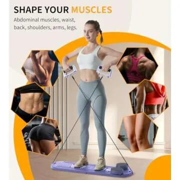 Pilates Board - Pilates Reformer Set, 6 in 1 Pilates Boards for Home Workout, Portable and Foldable Pilates Reformers, Multifunctional Reformer Pilates Machine, Pilates Board for Women