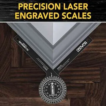 LEXIVON Aluminum Miter Saw Protractor with Laser Engraved Scales