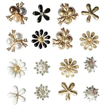 Mililanyo 80 Pieces Flower Rhinestone Buttons for Crafts