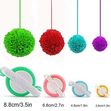 Pompom Maker, EFly 4 Pcs Different Sizes Pom-pom Maker Fluff Ball Weaver Needle Craft DIY Wool Knitt...