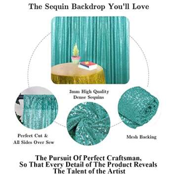 Sparkling 8x8ft Sequin Curtain Backdrop for Parties