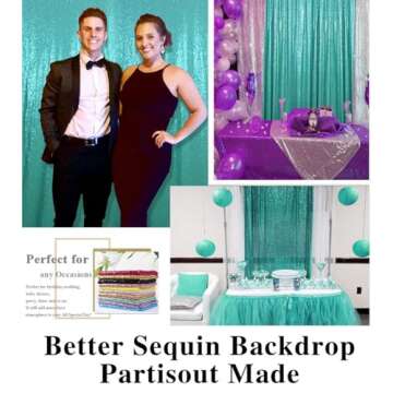 Sparkling 8x8ft Sequin Curtain Backdrop for Parties