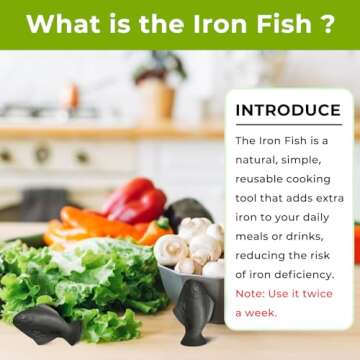 Iron Fish, 2 Pack Iron Fish for Iron Deficiency, A Natural Source of Iron, Safe Cooking Tool to Add ...