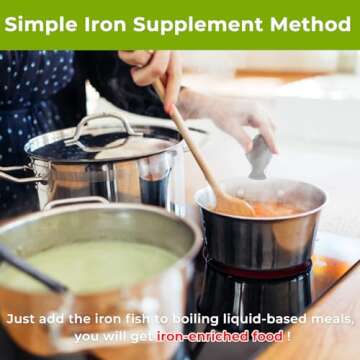 Iron Fish, 2 Pack Iron Fish for Iron Deficiency, A Natural Source of Iron, Safe Cooking Tool to Add Iron to Food and Water, Reduces Risk of Iron Deficiency, Ideal Iron Supplement for Anemia & Vegans