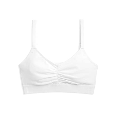 TomboyX V-Neck Bralette, Cotton Bra for Women, Adjustable Straps Wireless No-Padding Low-Impact, X-L...