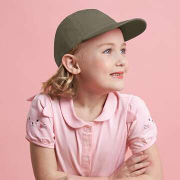 The Hat Depot Kids Cotton & Denim Baseball Cap (2-5 yrs, Olive)