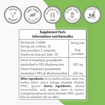 Supersmart Dihydromyricetin 600mg High Purity Health Supplement