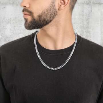 Stylish Jewlpire Silver Cuban Link Chain Necklace