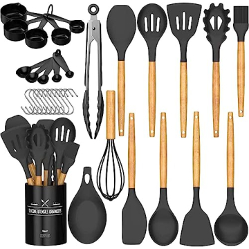 33-Pc Non-Stick Kitchen Utensils Set with Holder