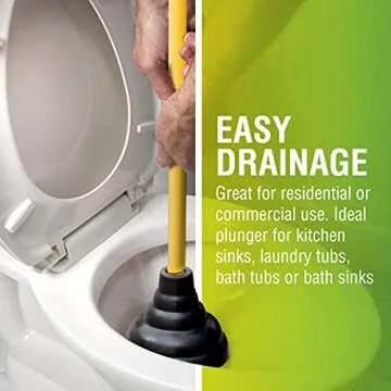 LDR Heavy Duty Toilet Flange Plunger for All Drains