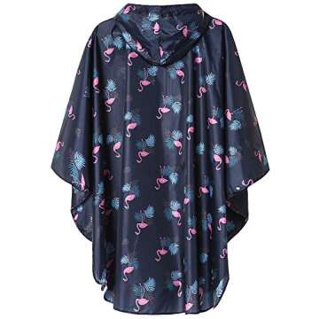SaphiRose Adults Rain Poncho Waterproof Raincoat Jacket Hood with Pocket(Water lilIes)