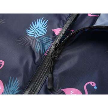 SaphiRose Adults Rain Poncho Waterproof Raincoat Jacket Hood with Pocket(Water lilIes)