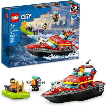 LEGO City Fire Rescue Boat 60373 for Kids Adventures