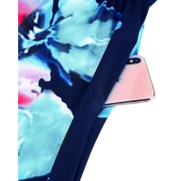 VOTEPRETTY Women's 2024 Beach Fashion Dress V-Neck Floral Spaghetti Strap Dresses Summer Casual Swing Sundress with Pockets(Floral02,L)