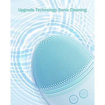 EZBASICS Facial Cleansing Brush, Waterproof Sonic Vibrating Face Brush for Deep Cleansing, Gentle Ex...