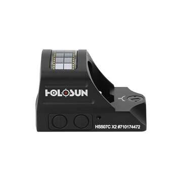 HOLOSUN HS507C X2 Red 2 MOA Dot & 32 MOA Circle Open Reflex Pistol Sight - Durable Shake-Awake Solar...