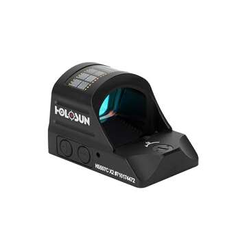 HOLOSUN HS507C X2 Red 2 MOA Dot & 32 MOA Circle Open Reflex Pistol Sight - Durable Shake-Awake Solar Failsafe Parallax-Free Aluminum Sight for Full-Sized Handguns - Green & Red Dot Options