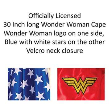 Rubies DC Comics Deluxe Wonder Woman Women's Costume Cape for Themed Parties and Halloween, One Size