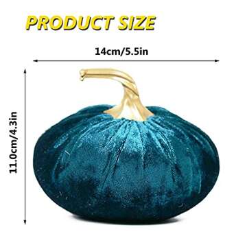 Orgrimmar 6PCS Velvet Stuffed Pumpkins Fabric Artificial Pumpkins for Home Garden Fall Decoration, F...