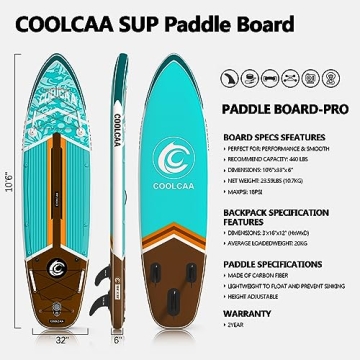 COOLCAA Inflatable Paddle Board for All Water Adventures