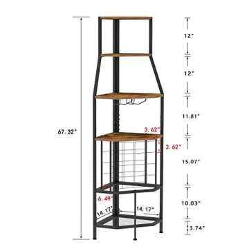 Espelism Corner Wine Rack: Space Saving 5-Tier Design