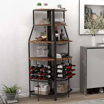 Espelism Corner Wine Rack: Space Saving 5-Tier Design