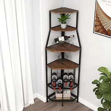 Espelism Corner Wine Rack: Space Saving 5-Tier Design