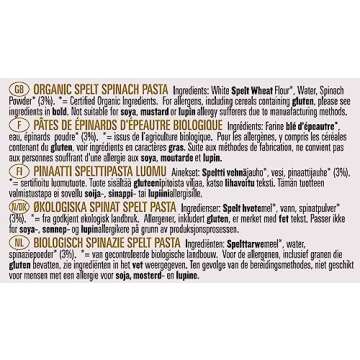 Biona Organic - Spelt Pasta White - Tagliatelle Spinach - 250g (Pack of 6)
