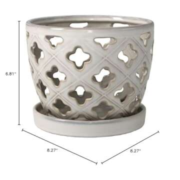 hypehouse Allen + roth 8 in. Orchid Pot with Saucer White