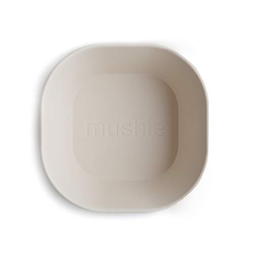 mushie Square Dinnerware Bowls for Kids | Made in Denmark, Set of 2 (Ivory)