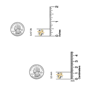 Charmsy Silver & Gold Crossover Stud Earrings for Women