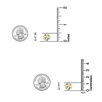 Charmsy Silver & Gold Crossover Stud Earrings for Women