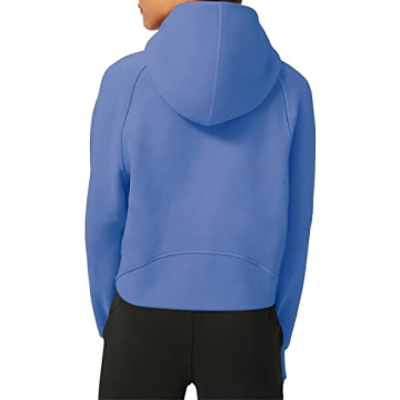 Comfortable LASLULU Fleece Lined Cropped Athletic Hoodie