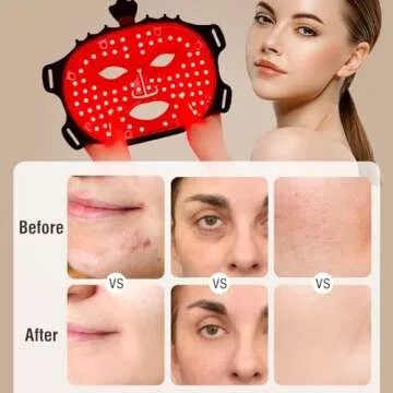 7 Color Red Light Therapy Mask, LED Face Mask Light Therapy, Red Light Therapy for Face, Silicone Face Mask Skin Care at Home with Eye Protection Cushion for Anti Aging Wrinkles